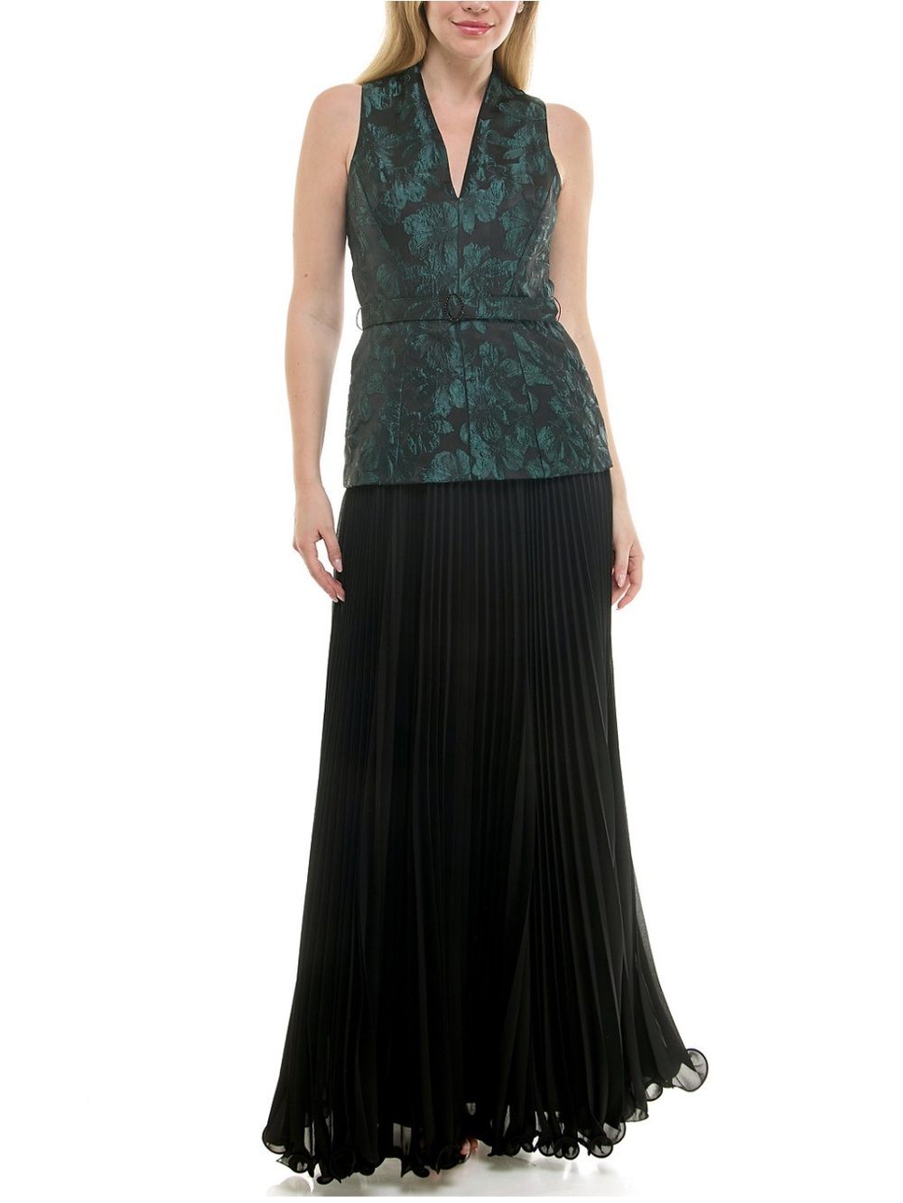 Elegant Black Pleated Maxi Skirt - Women's